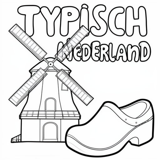 typisch nederlandse dingen kleurplaat voor kinderen