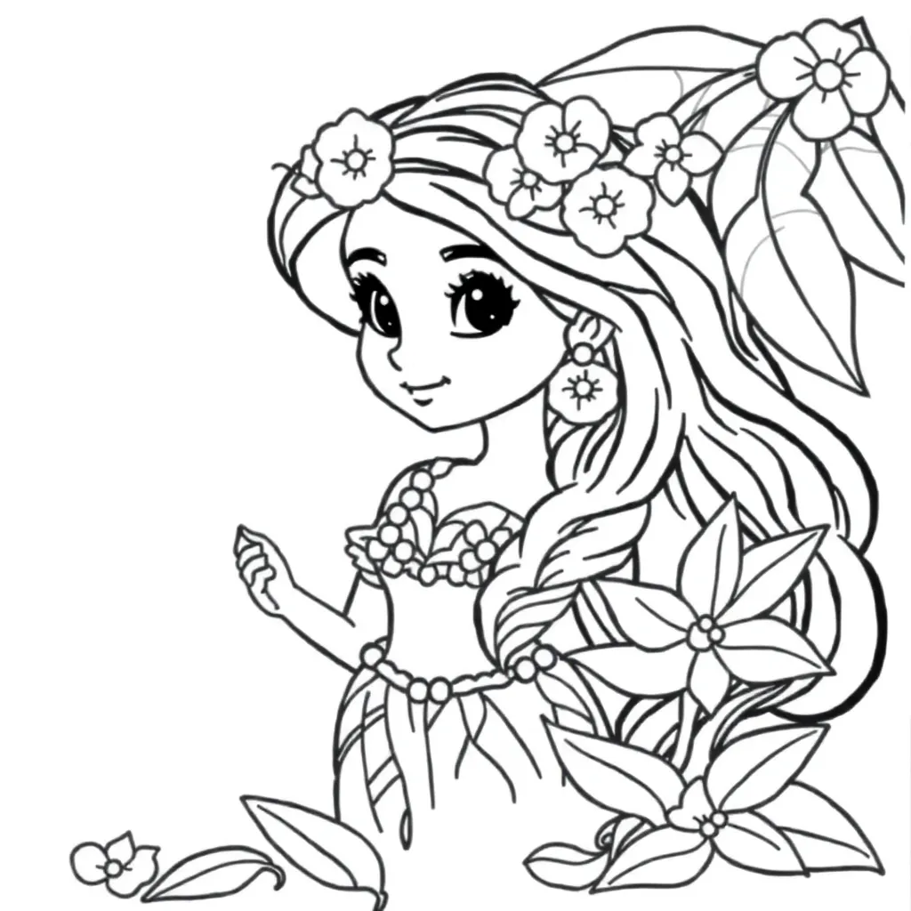 Plantilla de Coloreado Gratis Vaiana Disney Aventura Princesa del Mar Plantilla de Coloreado para Niños