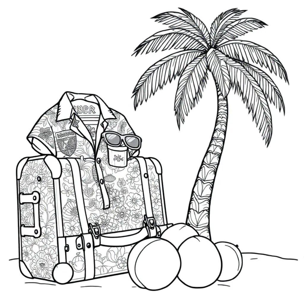 Vakantie coloring page for children