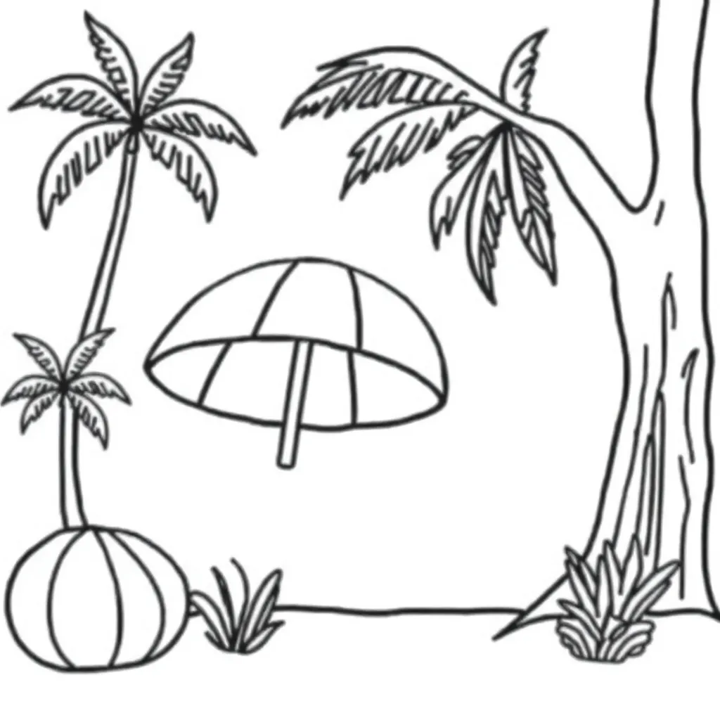 Vakantie Strand Zomer Avontuur Creatief coloring page for children