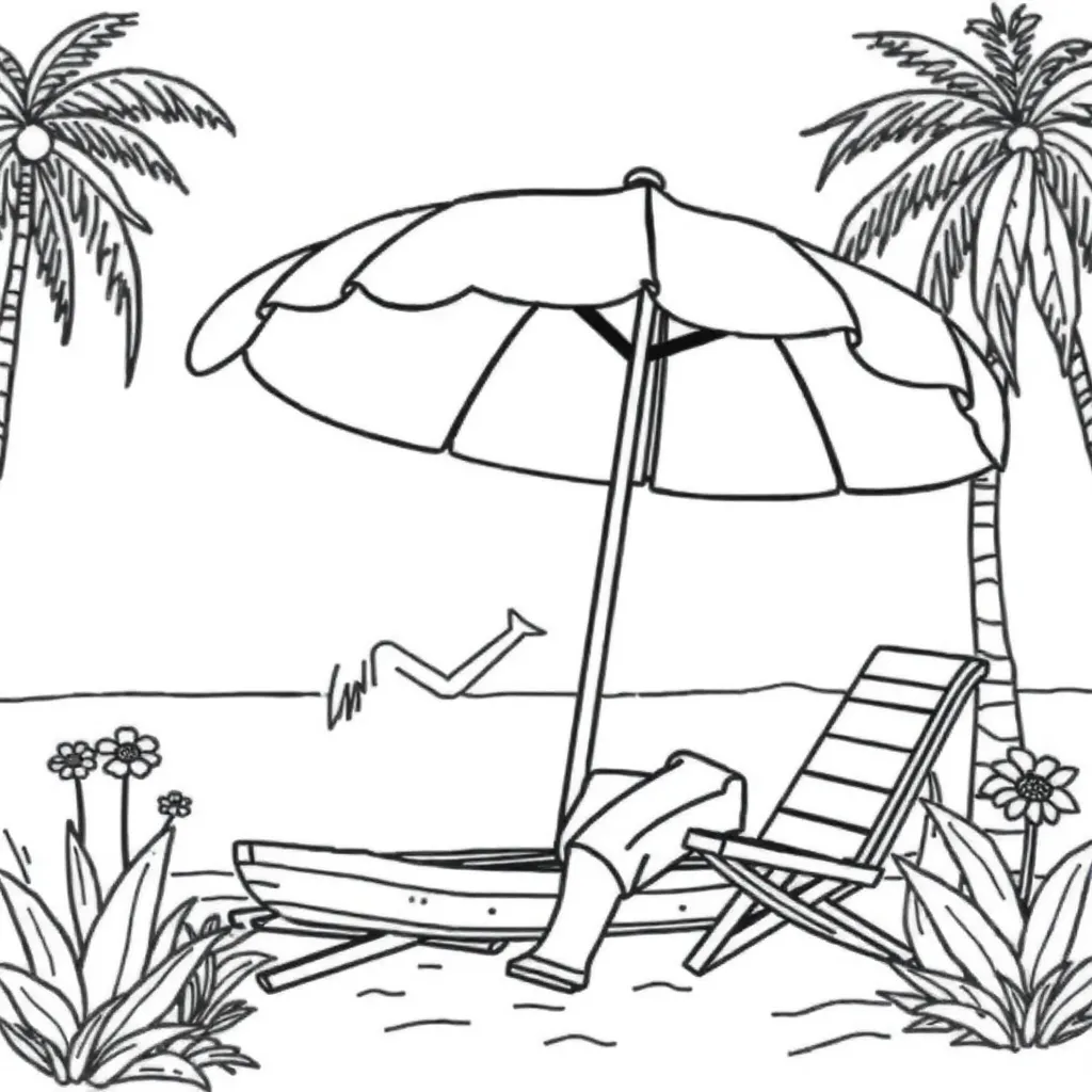 Vakantie Strand Zomer Creatief Kinderen coloring page for children