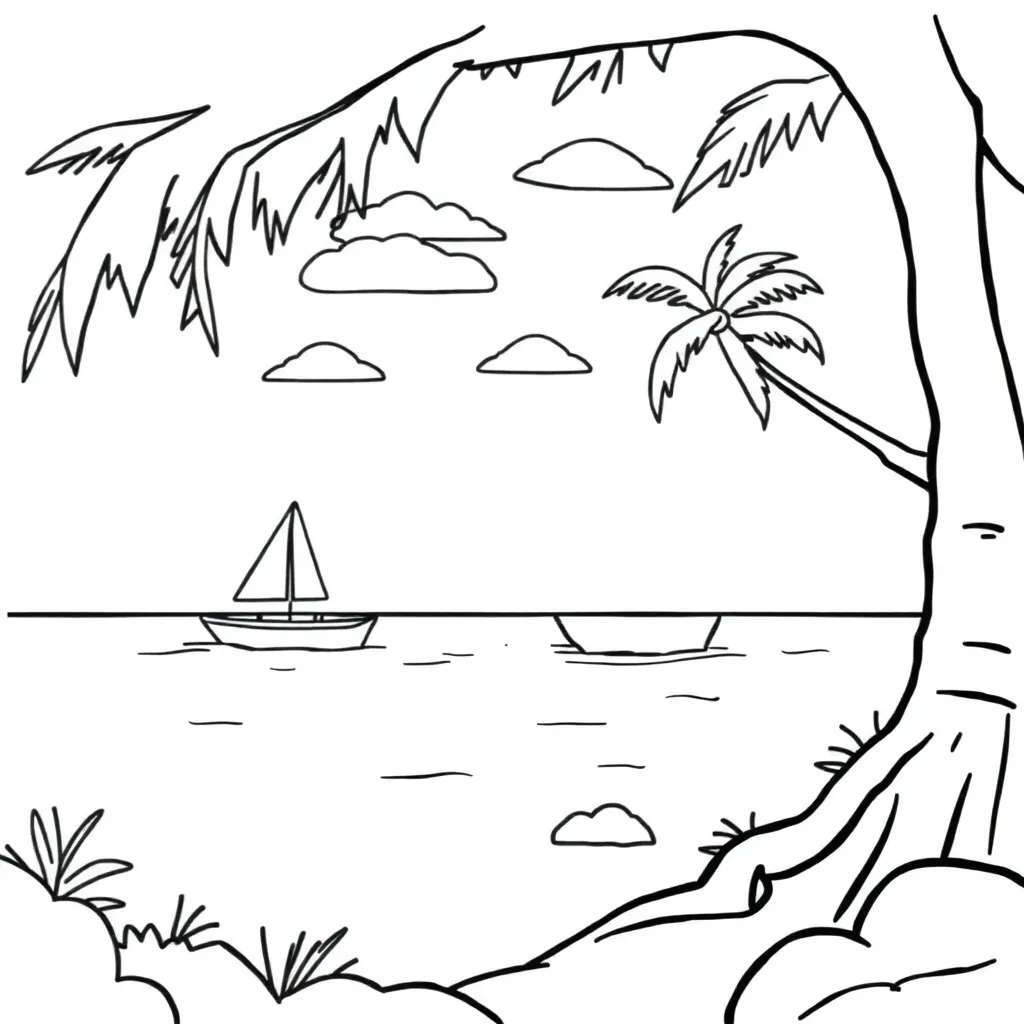 Vakantie Strand Zomer Ontspanning Creatief coloring page for children