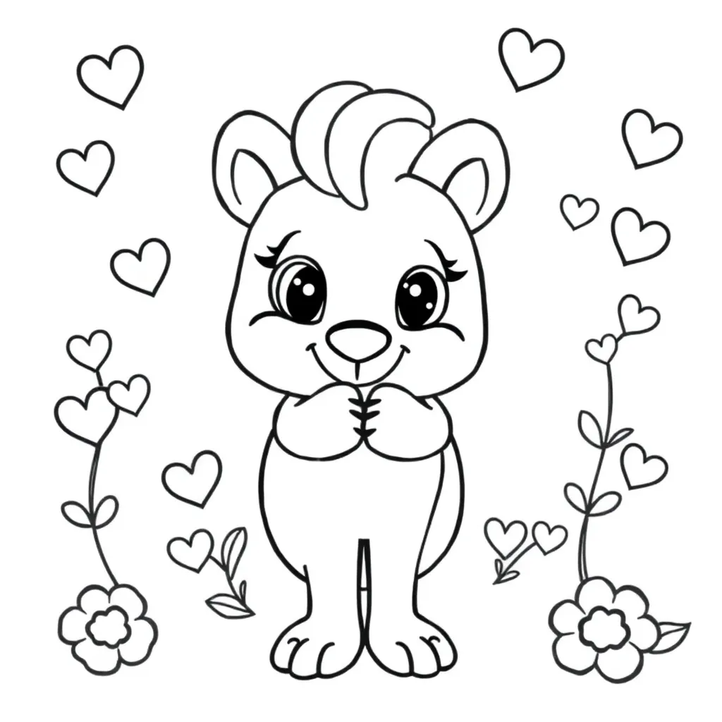 Valentijn Liefde Hart Romance Romantisch coloring page for children