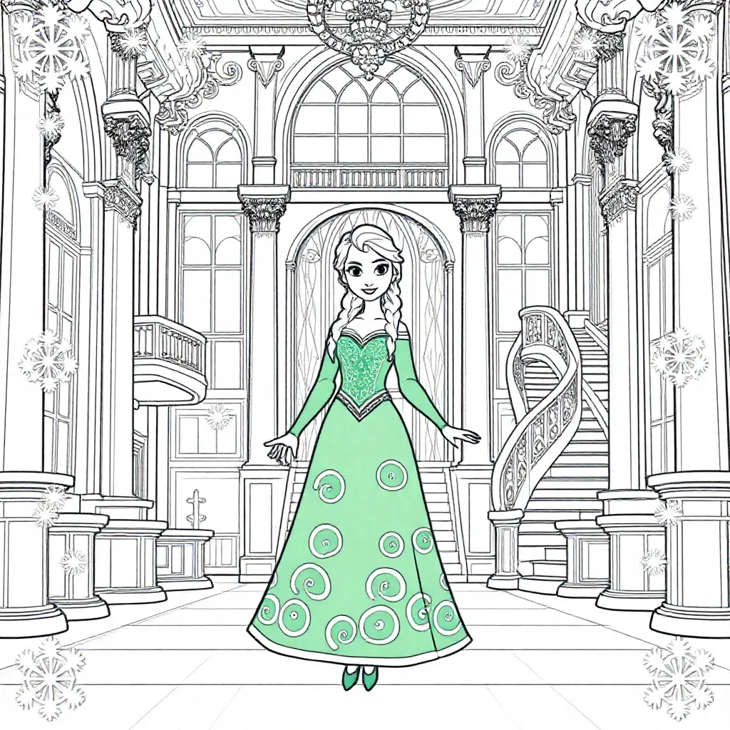 Van Anna Van Frozen In Een Paleis coloring page for children