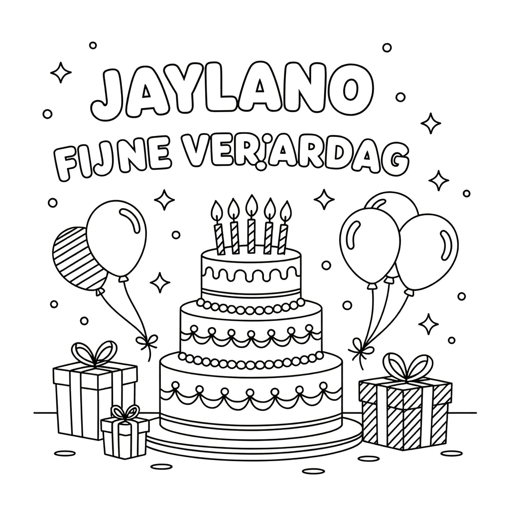 verjaardag coloring page for children