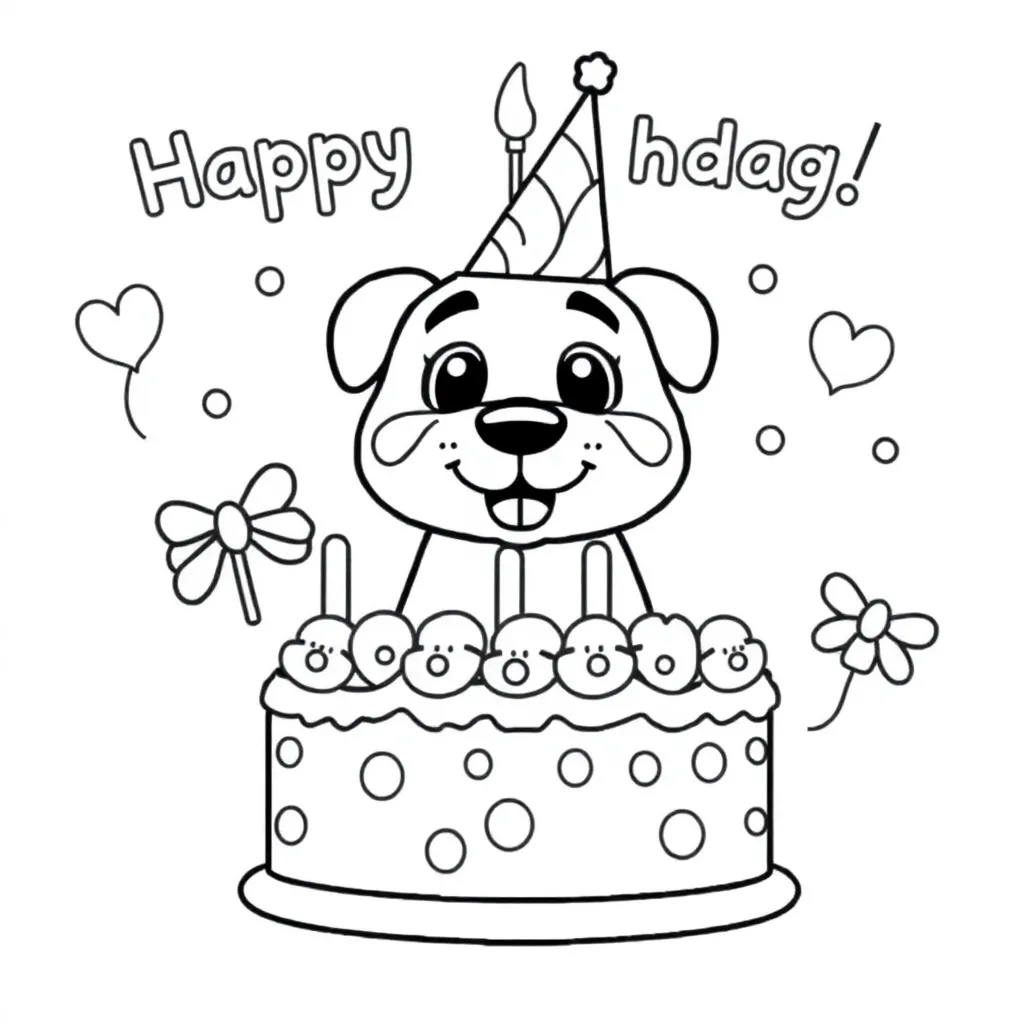 verjaardag coloring page for children