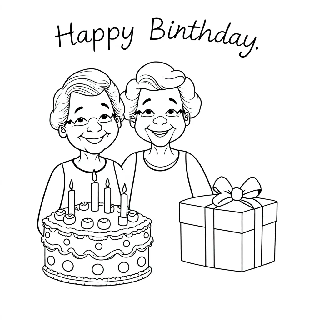 Verjaardag Oma coloring page for children