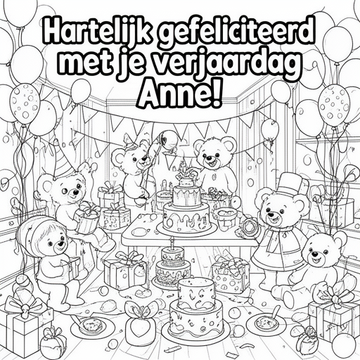 Verjaardag van beste vriendin kleurplaat voor kinderen