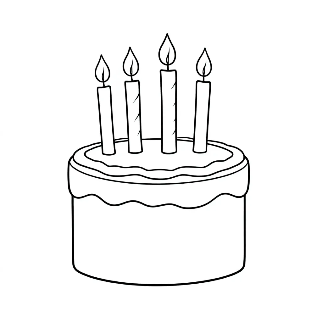 Verjaardagstaart Kind 4 Jaar coloring page for children