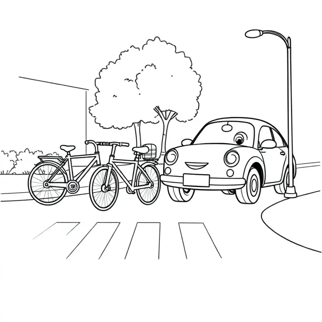 Verkeer coloring page for children