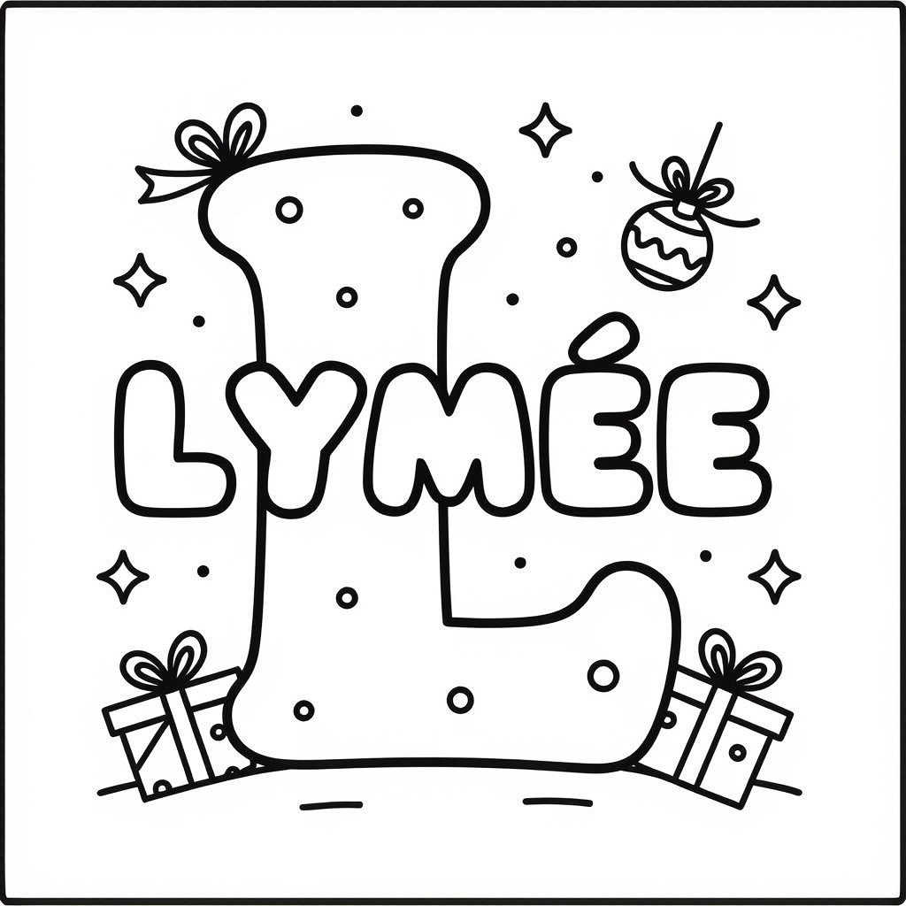 versierde letters coloring page for children