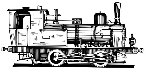 Vintage Stoom Trein coloring page for children