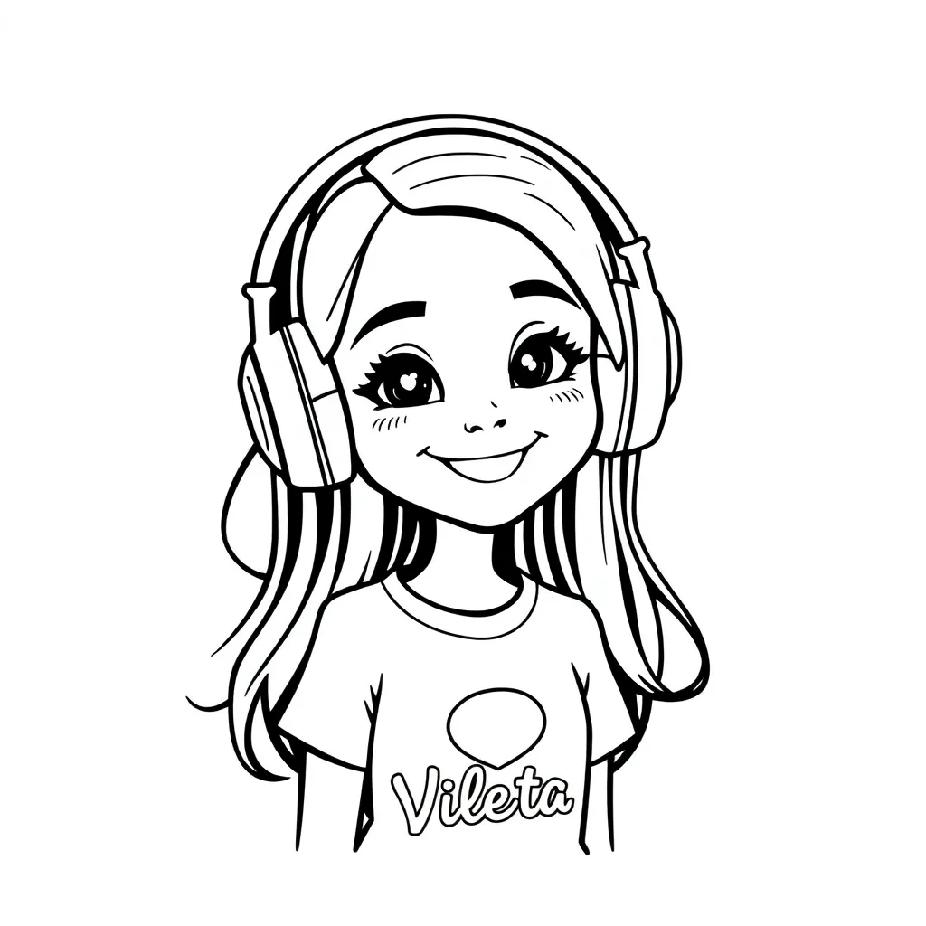 Violetta Disney Muziek Creatief Meisje coloring page for children