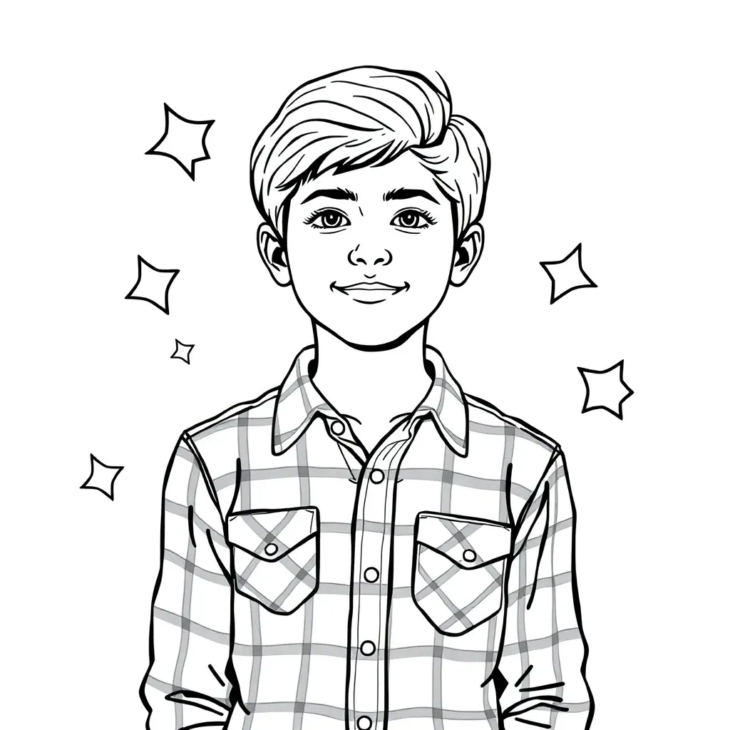 Violetta Sterren Overhemd Realistisch Creatief coloring page for children