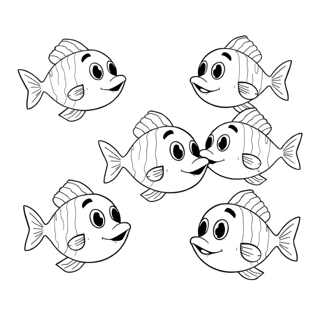 Vis Cartoon Oceaan Educatief Vrolijk coloring page for children