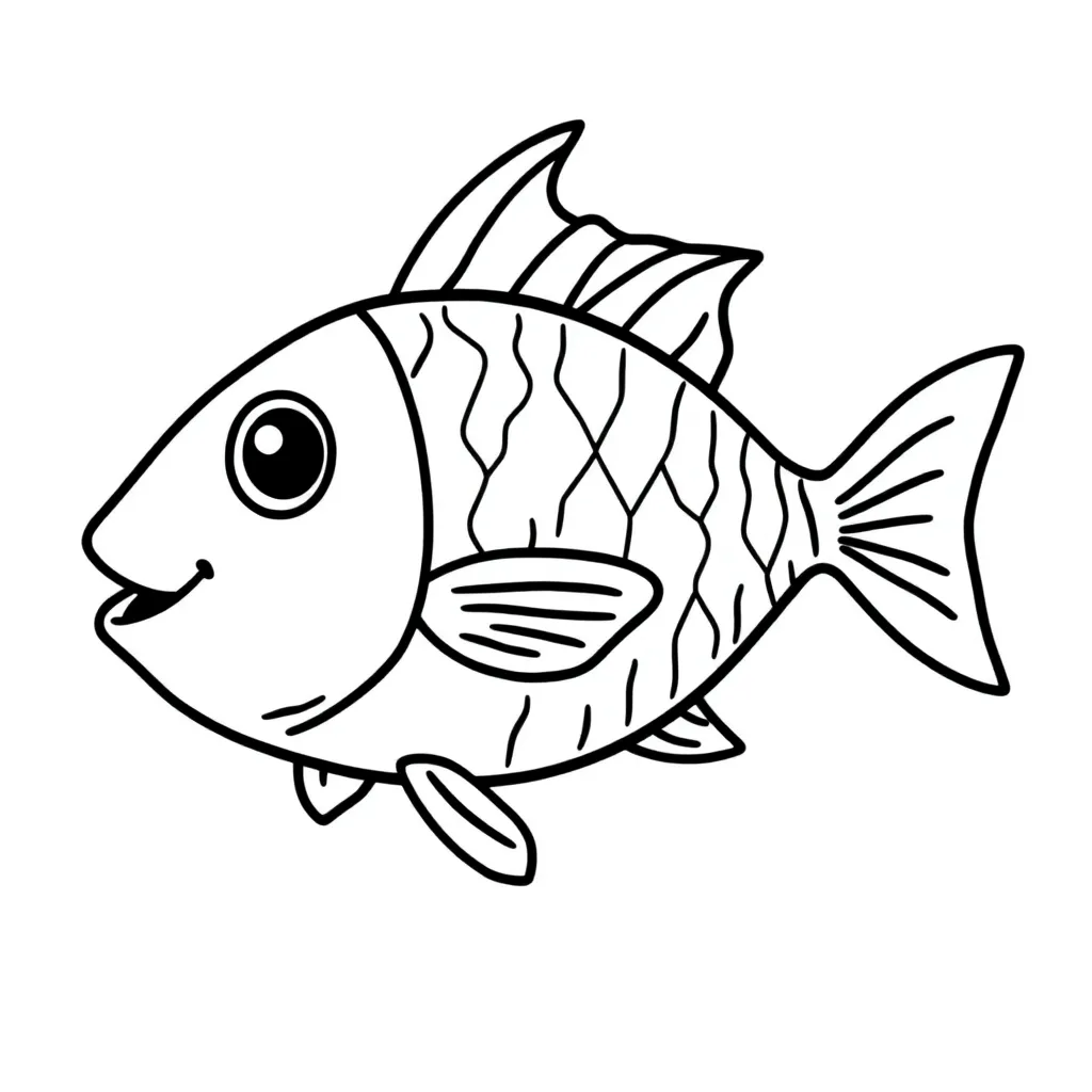 Vis Cartoon Onderwaterwereld Creatief Educatief coloring page for children