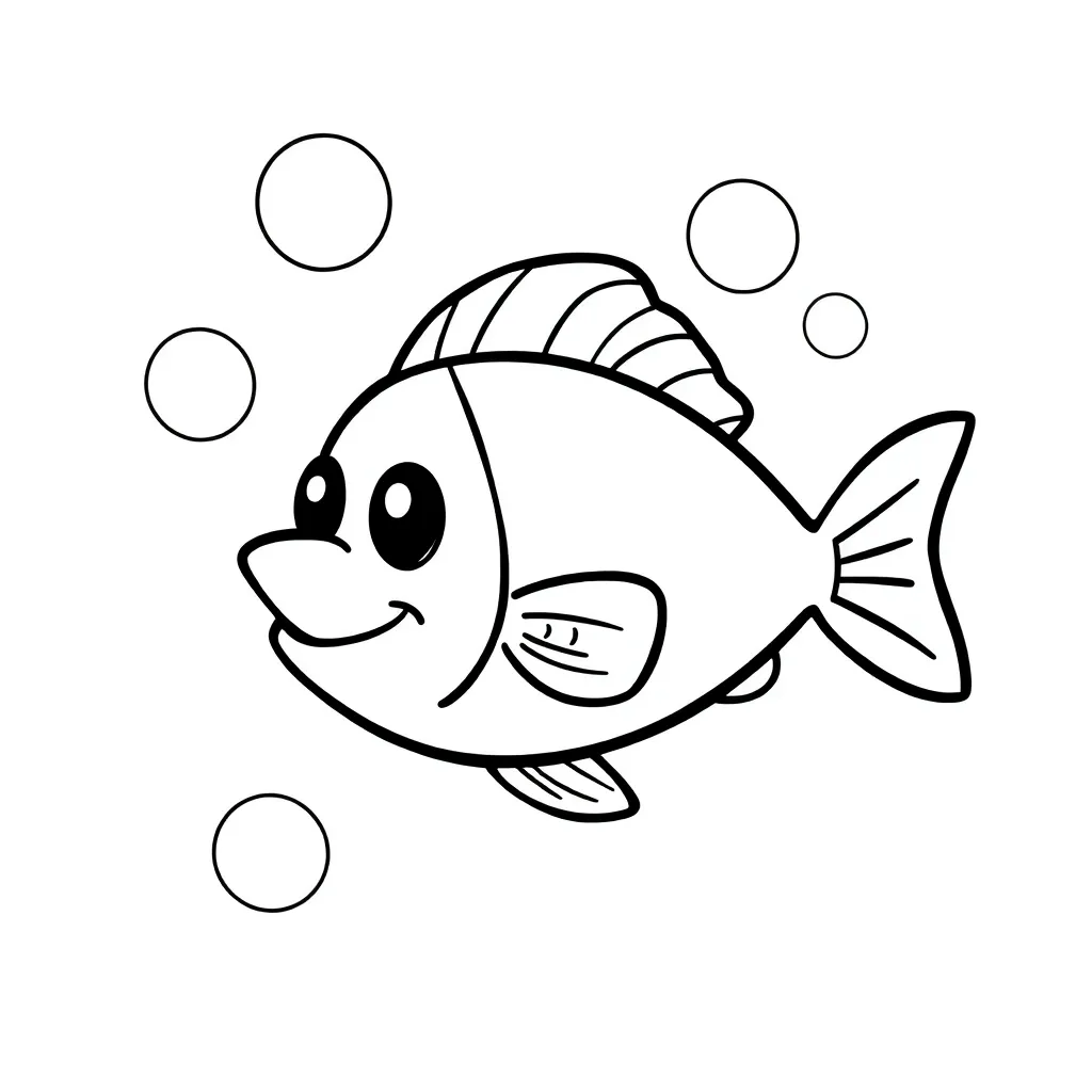 Vis Cartoon Zee Vrolijk Kinderen coloring page for children