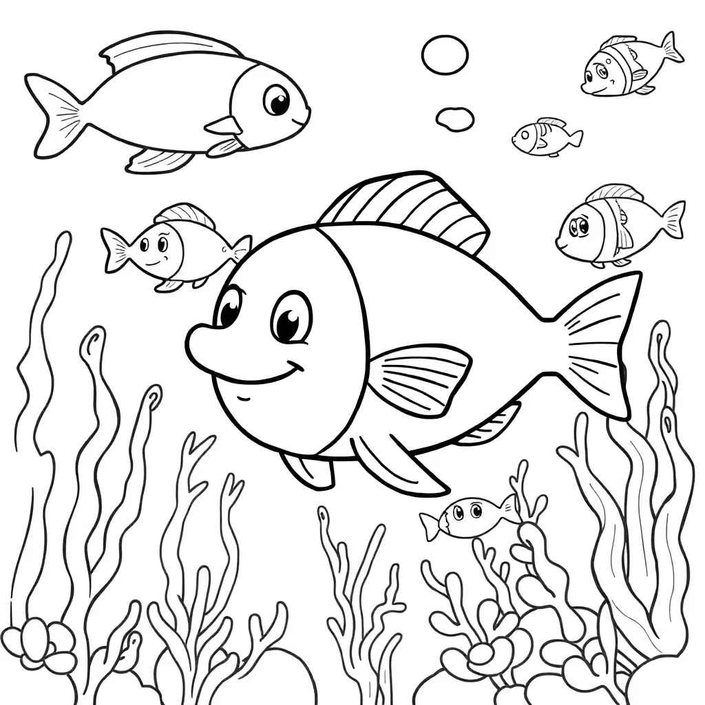 Vissen Onderwaterwereld Zee Dieren Kleuren coloring page for children