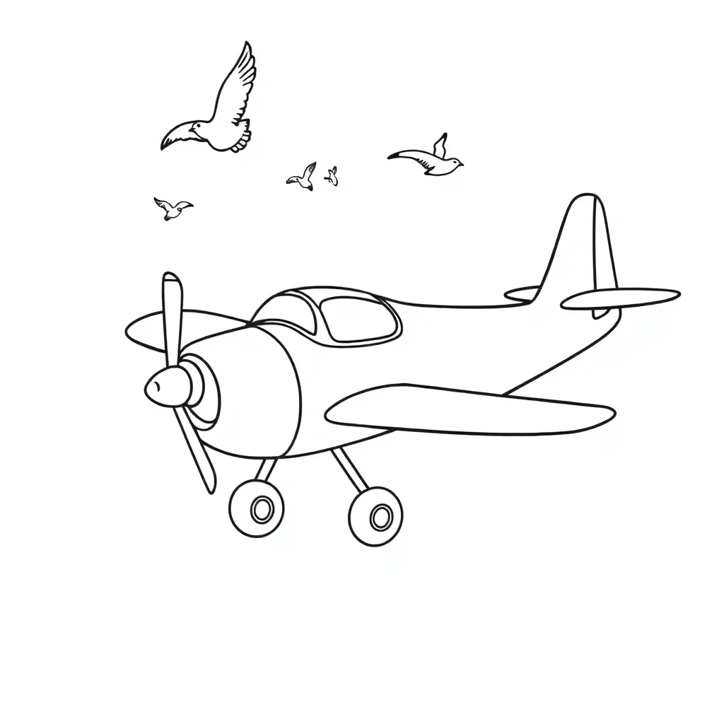 Vliegtuig Luchtvaart Reizen Transport Avontuur coloring page for children