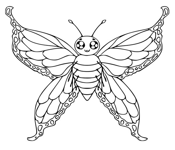 Vlinder Grote Ogen coloring page for children