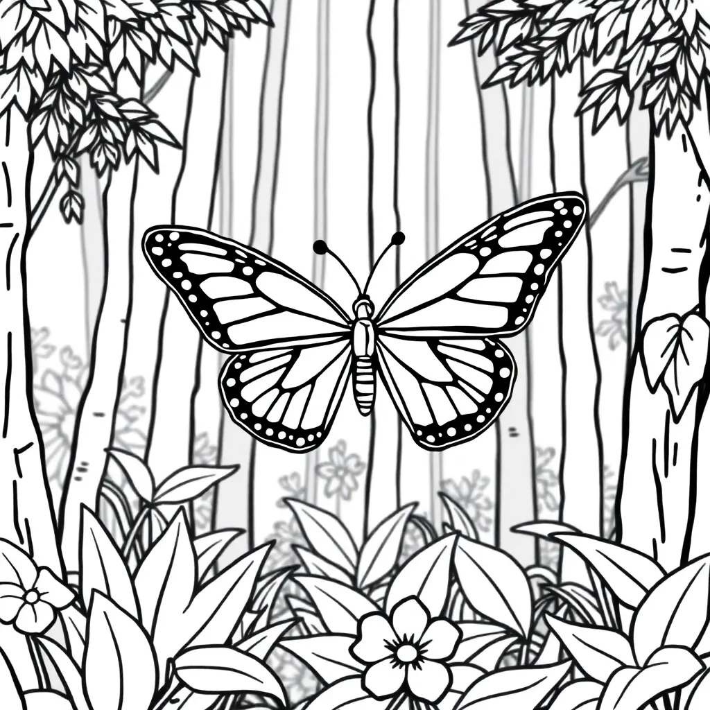 Vlinder Natuur Kleurrijk Creatief Kindertekening coloring page for children