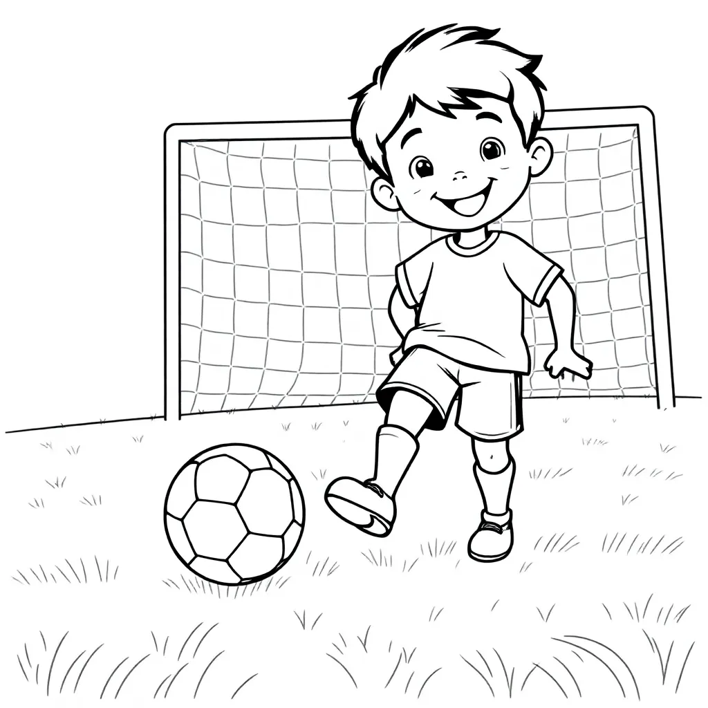 Feuille de coloriage gratuite de football  Feuille de coloriage pour enfants