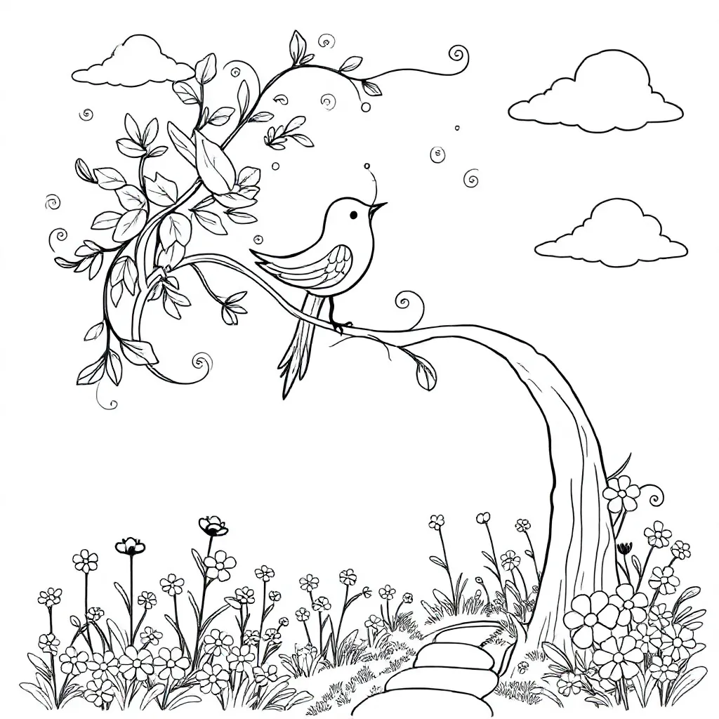 Vogel coloring page for children