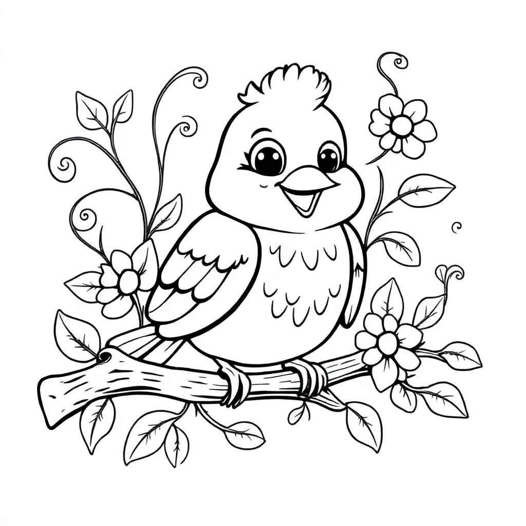 Vogel coloring page for children