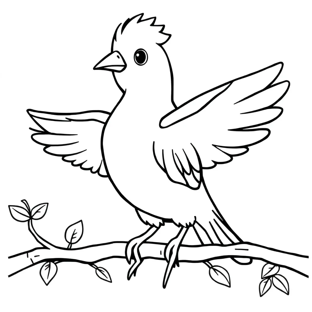 Vogel Natuur Wilde Dieren Veren coloring page for children