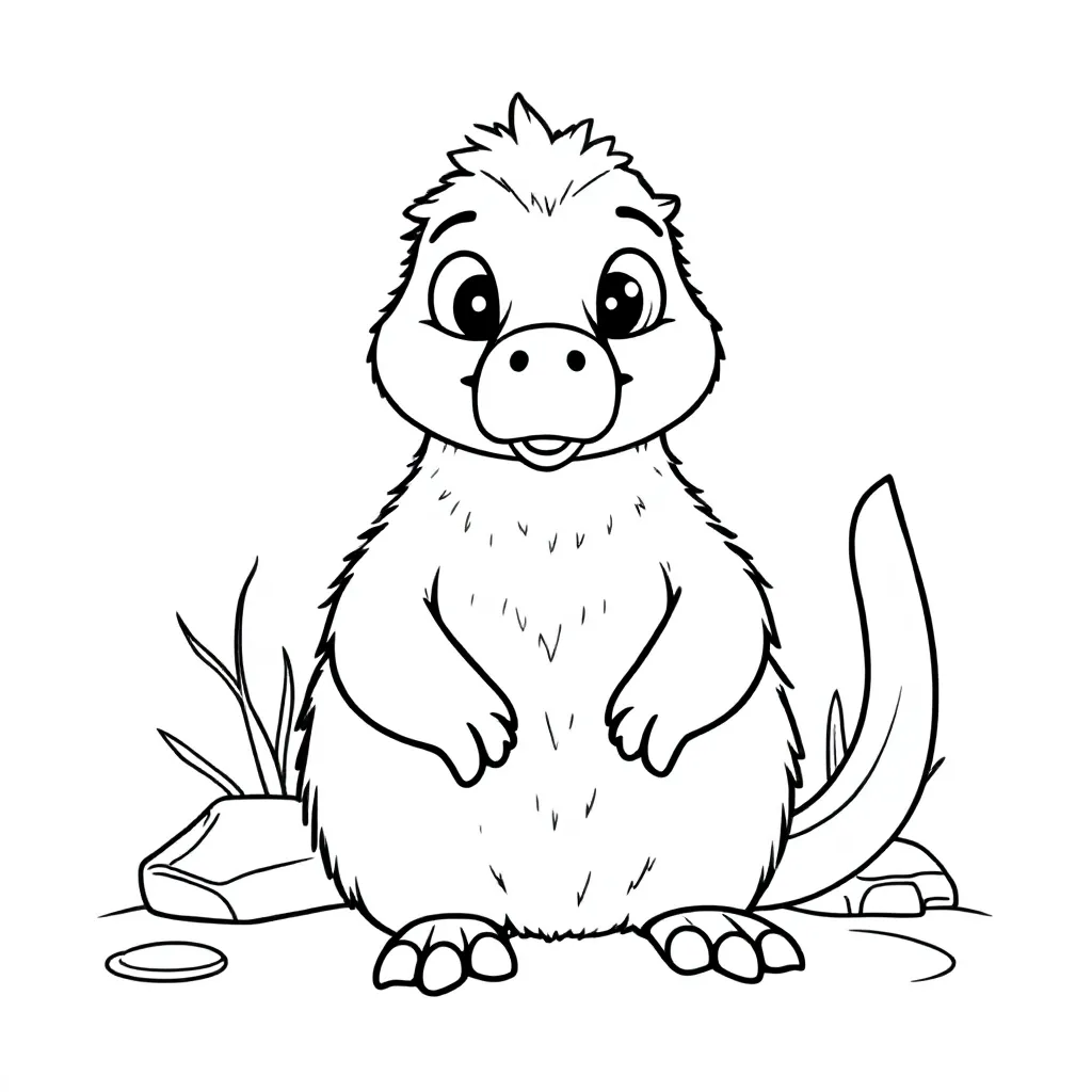 Vogelbekdier coloring page for children