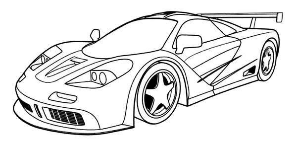 Voiture De Course Sportive coloring page for children