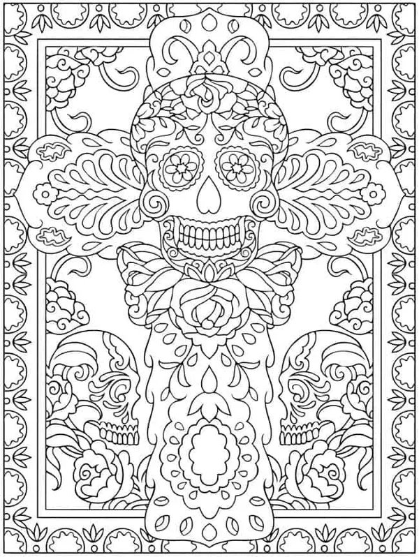 Volwassenen Schedel coloring page for children