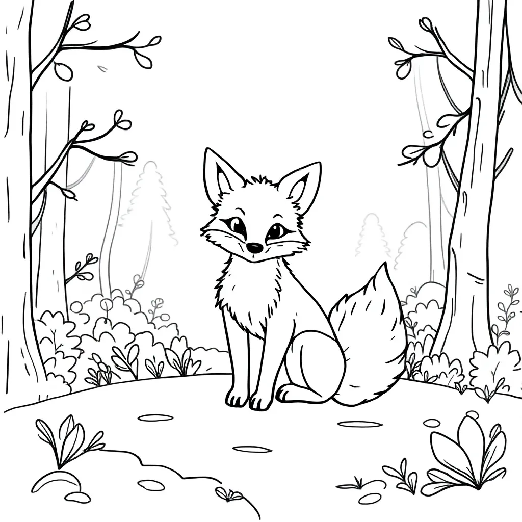 Vos coloring page for children
