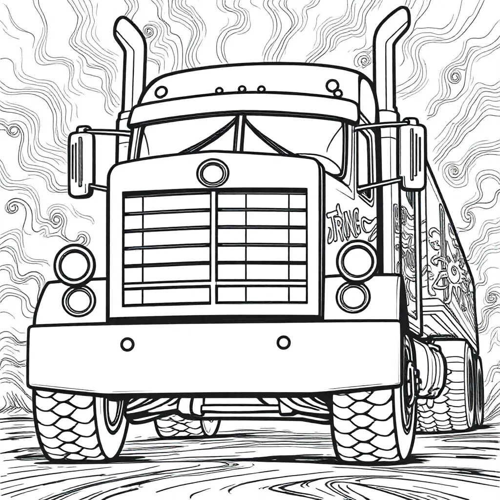 Vrachtwagen coloring page for children