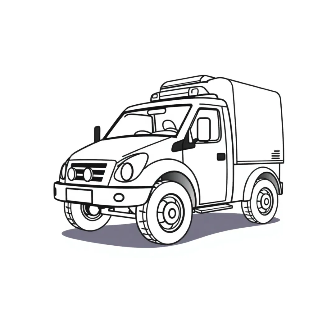 Vrachtwagen Transport Voertuig Logistiek Beroep coloring page for children