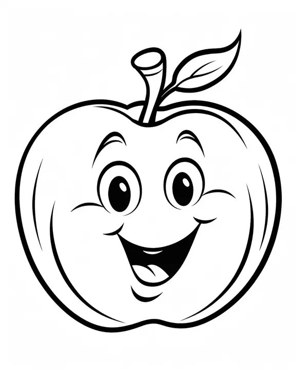 Vrolijk Appel Figuurtje coloring page for children
