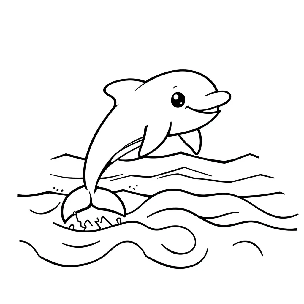 Vrolijke Dolfijn coloring page for children