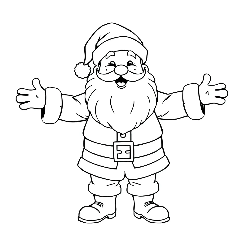 Vrolijke Kerstman coloring page for children