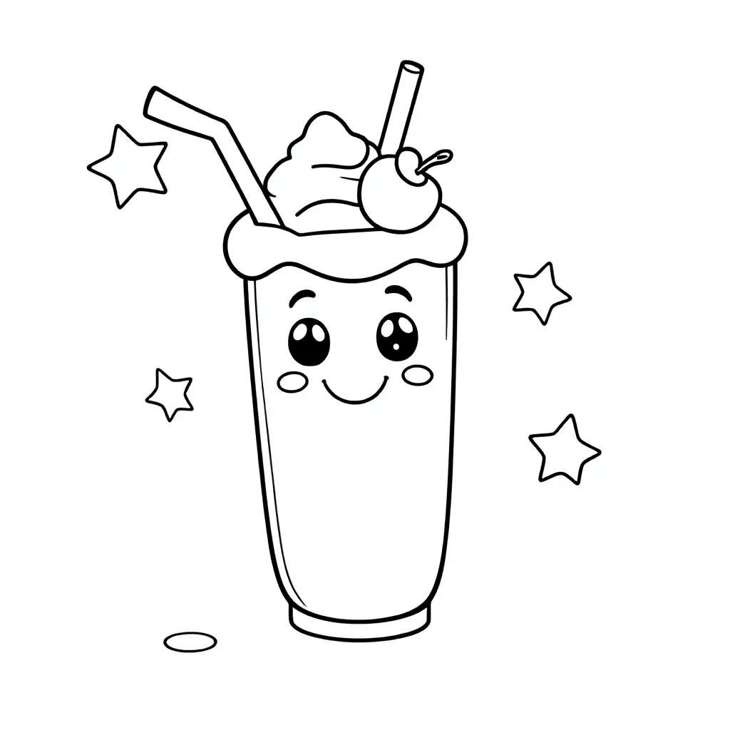 Vrolijke Milkshake coloring page for children