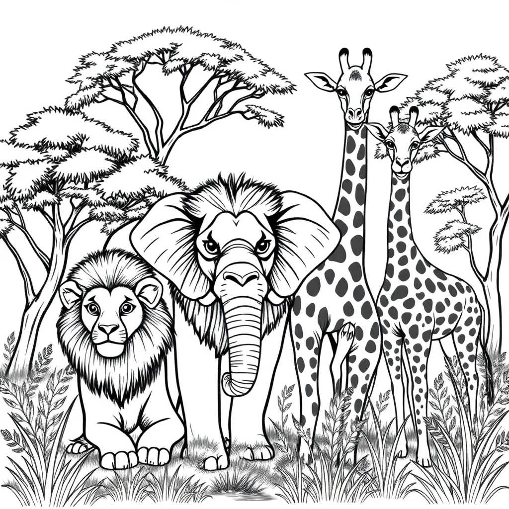 Wilde Dieren Exotische Fauna Natuur Kleurplaten Dierenrijk Biodiversiteit coloring page for children