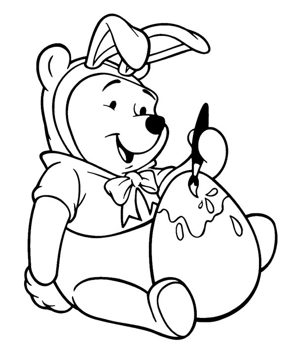 Winnie the Pooh Malerei Osterei coloring page for children
