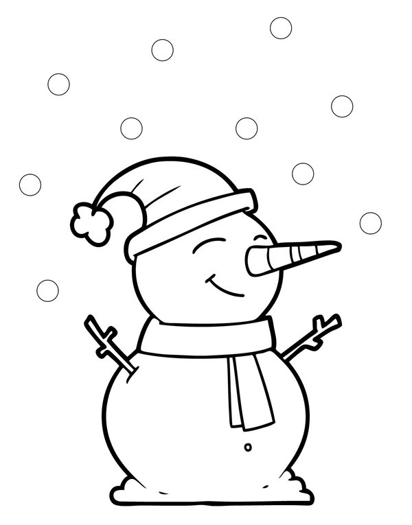 Winter Sneeuwpop coloring page for children