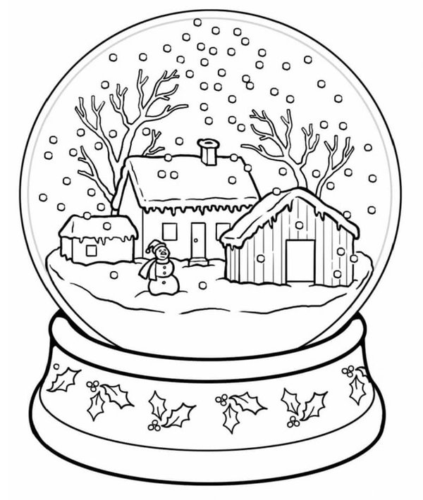 Winter Wonderland Snowball coloring page for children