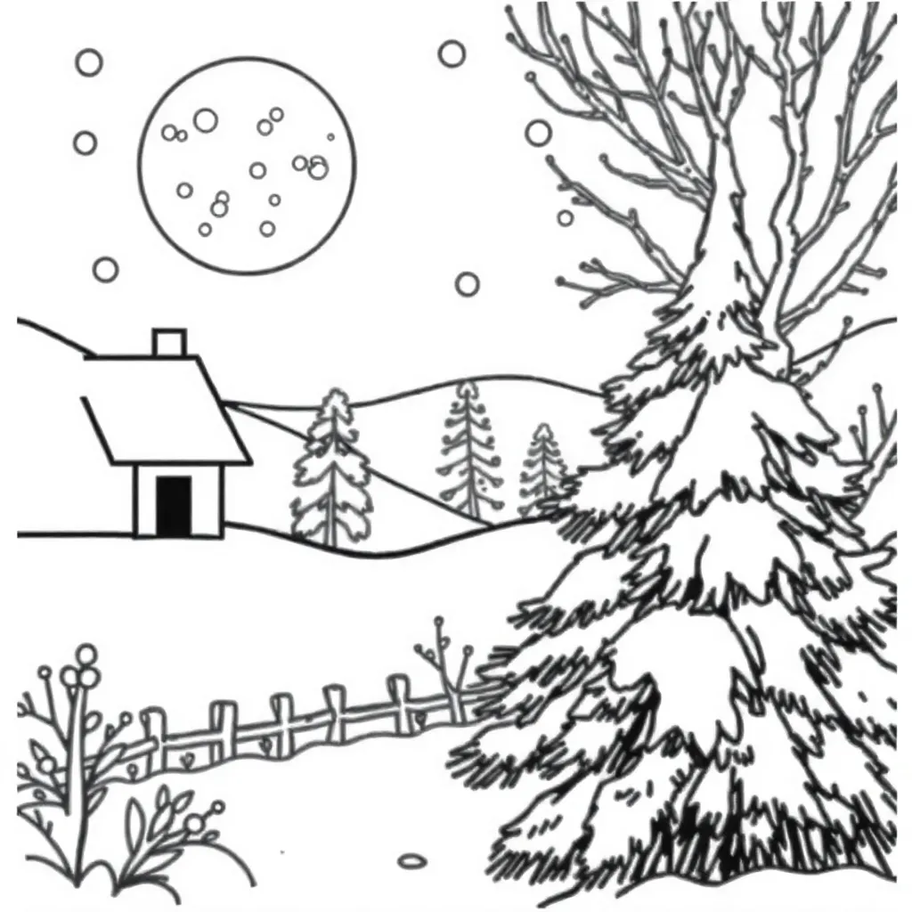 Winterpret Feestdagen Seizoenen Kerstmis Sneeuwpret coloring page for children
