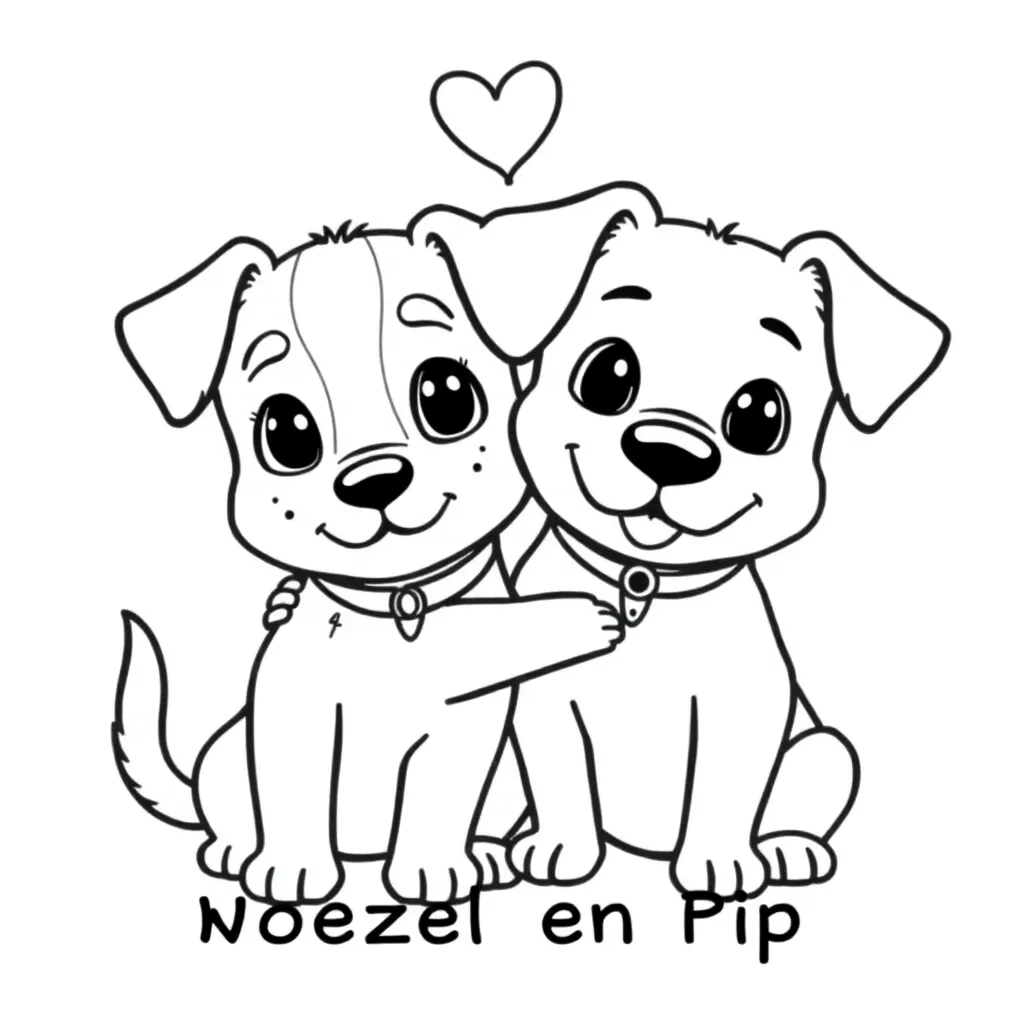 Plantilla de Coloreado Gratis Woezel Pip Dibujos Animados Perros Peluche Plantilla de Coloreado para Niños