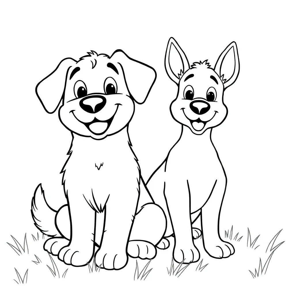 Woezel Pip Honden Cartoon Vriendschap coloring page for children