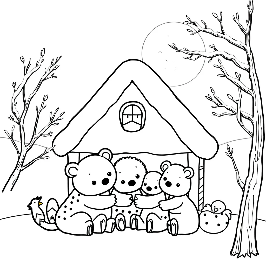 Woezel Pip Winter Sneeuw Kindertekening coloring page for children