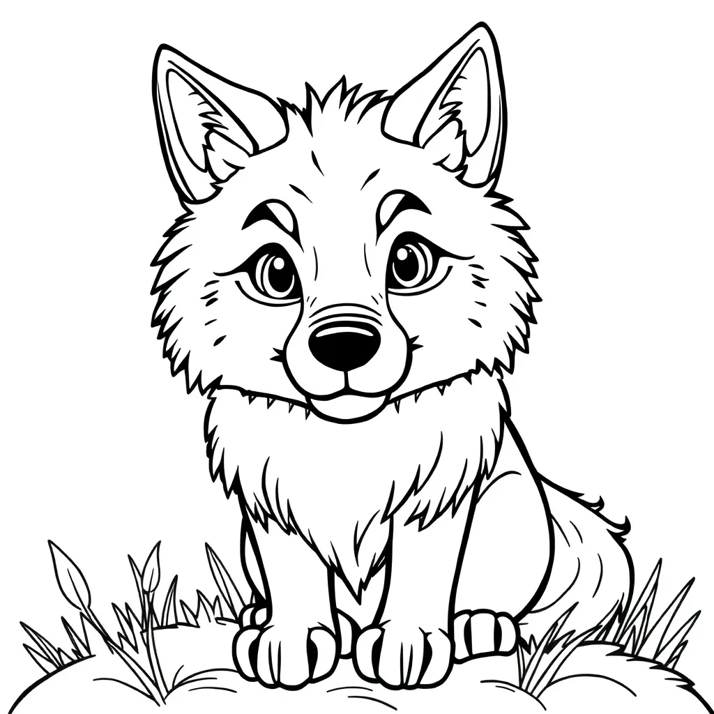 Wolf Wild Natuur Avontuur Roedel coloring page for children