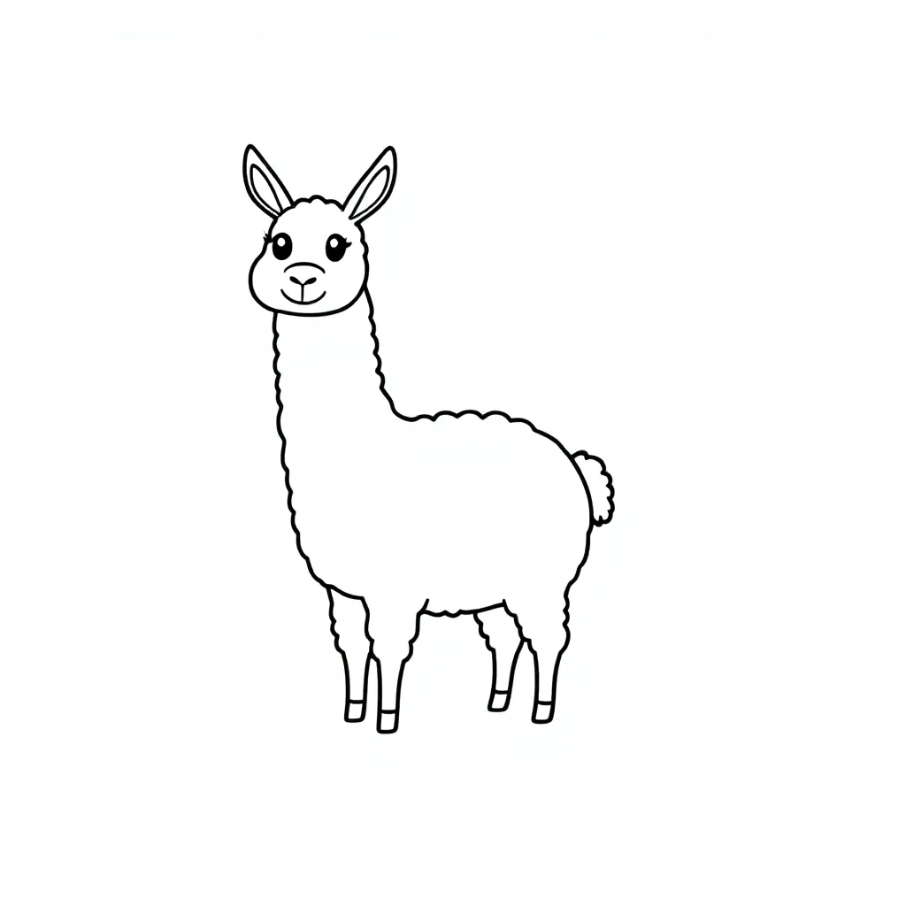 Lama kleurplaten voorbeeld