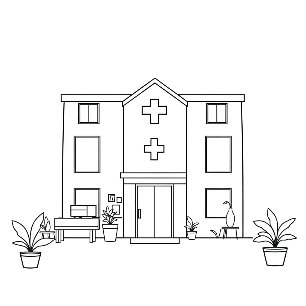 Ziekenhuis Arts Verpleegkundige Medisch Gezondheid coloring page for children